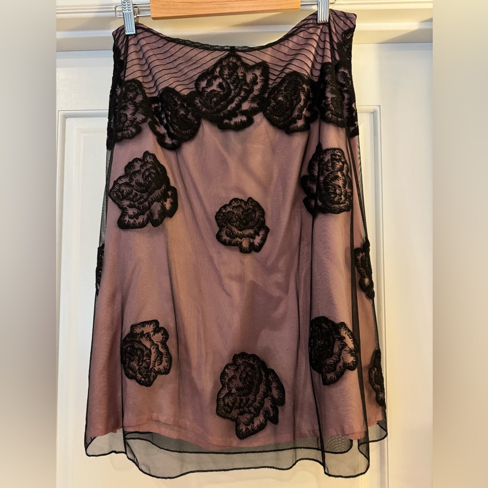 Anthropologie Pink and Black Skirt